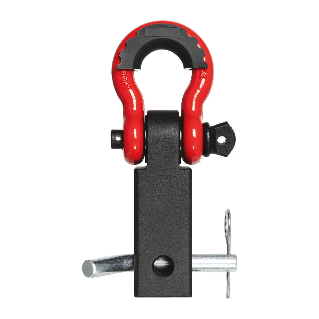 Shackle Hitch Receiver, Fits 50 mm Receivers, 24 Tons Breaking Strength, D Ring Shackle with Trailer Hitch Lock Pin, Heavy Duty Towing Accessories for Trucks, Jeeps, Off-Road Vehicle Recovery