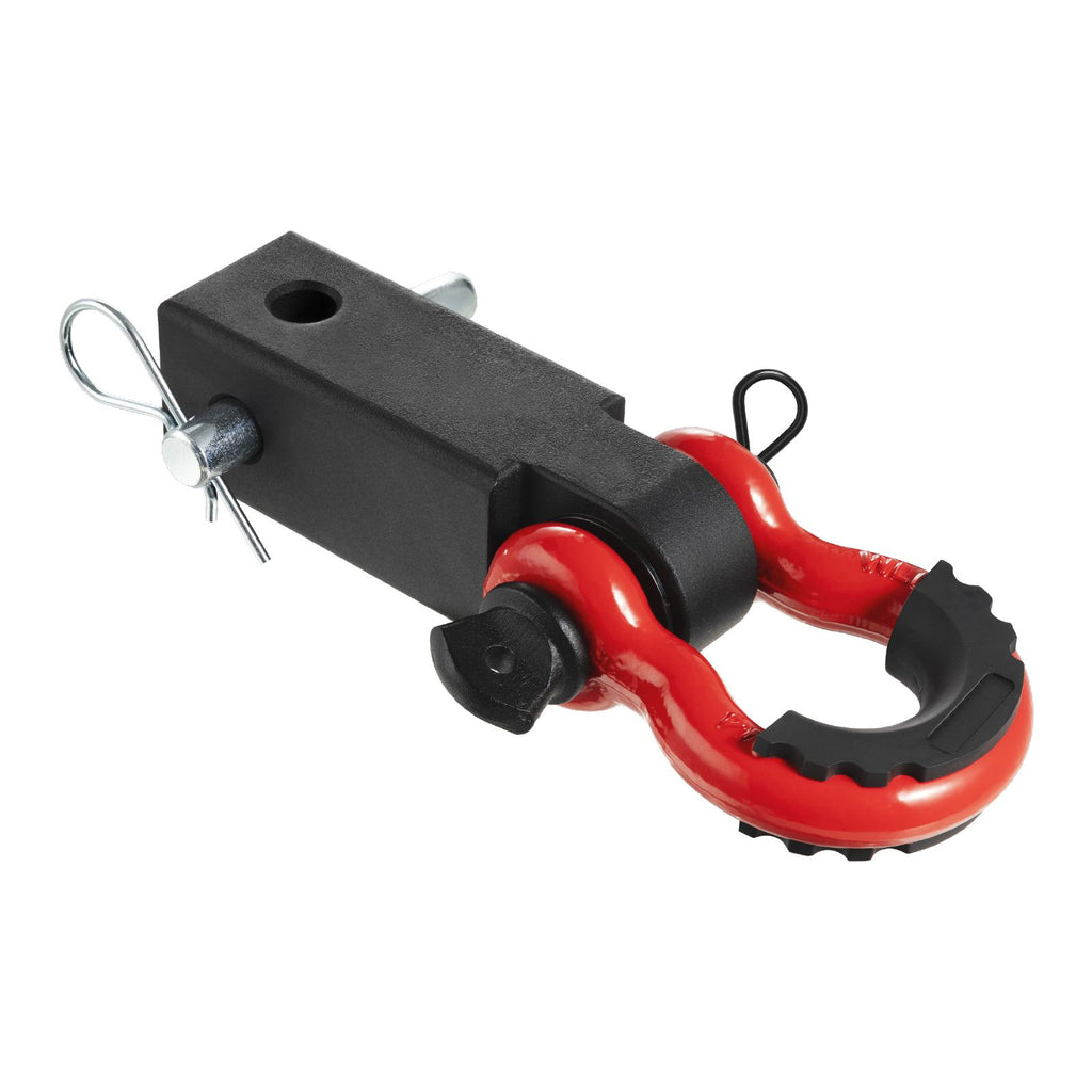Shackle Hitch Receiver, Fits 50 mm Receivers, 24 Tons Breaking Strength, D Ring Shackle with Trailer Hitch Lock Pin, Heavy Duty Towing Accessories for Trucks, Jeeps, Off-Road Vehicle Recovery