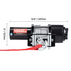 2041 kg Electric Winch, 12V DC ATV/UTV Winch with Φ6 mm x 12 m Steel Wire Rope, Wireless & Wired Remote Control, IP54 Waterproof, Roller Fairlead Mount Plate for Towing ATV UTV Off-Road