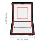 Lacrosse Rebounder for Backyard, 5x7 Ft Volleyball Bounce Back Net, Pitchback Throwback Baseball Softball Return Training Screen, Adjustable Angle Shooting Practice Training Wall with Target