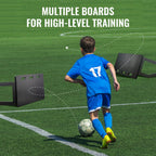 Soccer Rebounder Board, 100x40 cm Portable Soccer Wall with 2 Angles Rebound, Foldable HDPE Kickback Rebound Board, Soccer Training Equipment for Kids and Adults, Passing & Shooting Practice