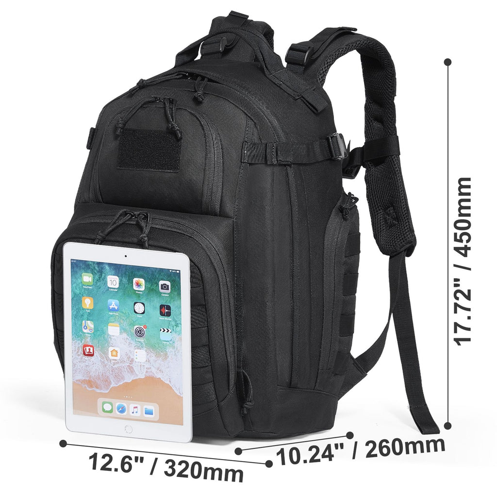 Tactical Backpack 25L Military Backpack with Molle Mode & Sponge Pad Black