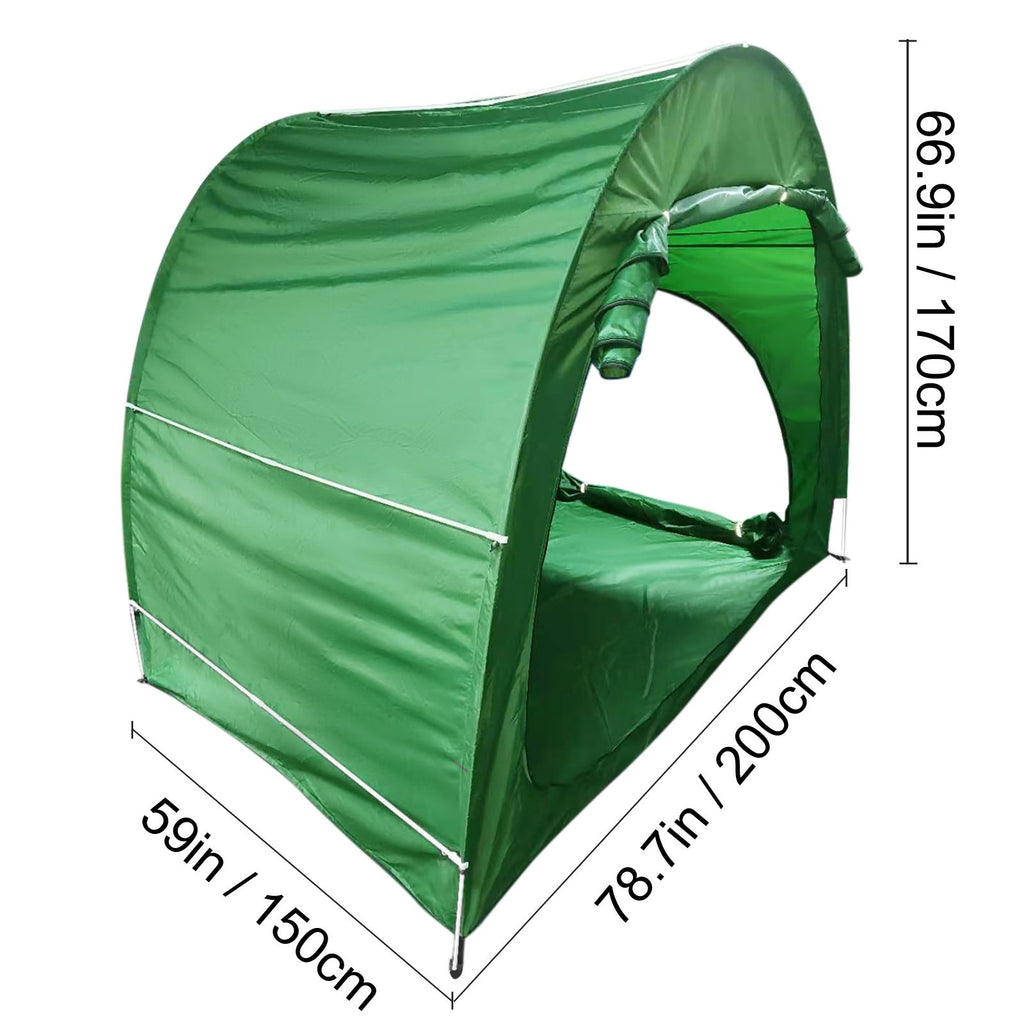 Bike Cover Storage Tent, 420D Oxford Fabric Portable for 4 Bikes, Outdoor Waterproof Anti-Dust Bicycle Storage Shed, Heavy Duty for Bikes, Lawn Mower, and Garden Tools, with Carry Bag, Green