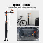 Bike Repair Stand, 80 lbs Heavy-duty Steel Bicycle Repair Stand, Adjustable Height Bike Maintenance Workstand with Magnetic Tool Tray Telescopic Arm, Foldable Bike Work Stand for Home, Shops