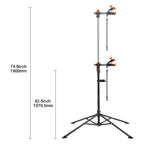 Bike Repair Stand, 80 lbs Heavy-duty Steel Bicycle Repair Stand, Adjustable Height Bike Maintenance Workstand with Magnetic Tool Tray Telescopic Arm, Foldable Bike Work Stand for Home, Shops