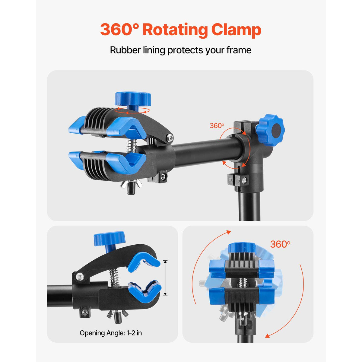 Bike Repair Stand, 29.9 kg Heavy-duty Bicycle Work Stand with 835-1440 mm Adjustable Height & Magnetic Tool Tray, Foldable Bicycle Maintenance Rack, Shop Home Mechanics for Mountain & Road Bike