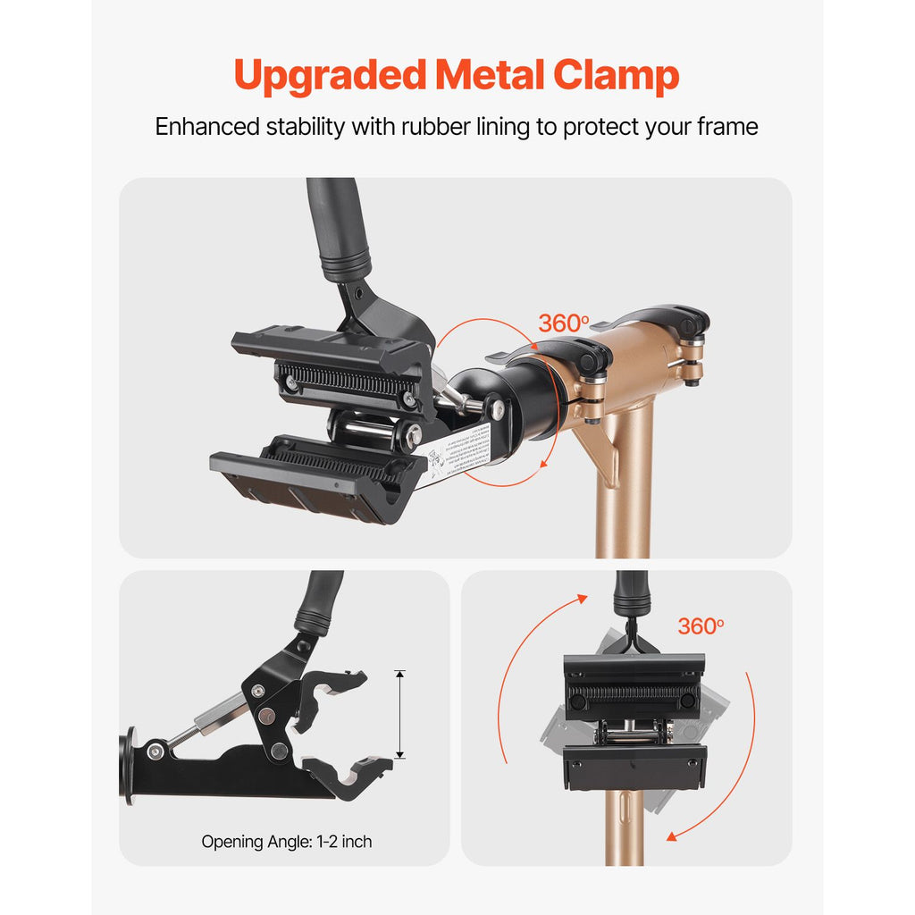 Bike Repair Stand, Max. 49.9 kg Heavy-duty Bicycle Work Stand with 1025-1510 mm Adjustable Height & Large Tool Tray, Foldable Ebike Maintenance Rack, Shop Home Mechanics for Mountain Road Bike