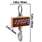 Digital Crane Scale, 2200 lbs/1000 kg, Industrial Heavy Duty Hanging Scale with Remote Control, Cast Aluminum Case & LED Screen, High Precision for Construction, Factory, Farm, Hunting (Orange)