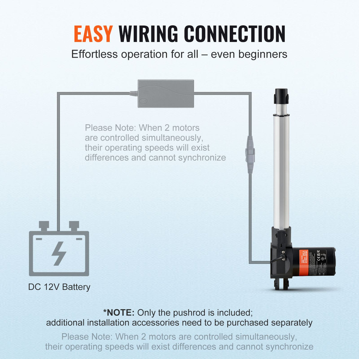 Linear Actuator 12V, 10 Inch Heavy Duty 1320lbs/6000N Linear Actuator, 0.19"/s Linear Motion Actuator with Mounting Bracket & IP44 Protection for Electric Door Industrial Machinery Vessels Cargo