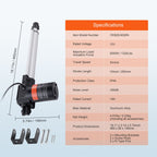 Linear Actuator 12V, 10 Inch Heavy Duty 1320lbs/6000N Linear Actuator, 0.19"/s Linear Motion Actuator with Mounting Bracket & IP44 Protection for Electric Door Industrial Machinery Vessels Cargo