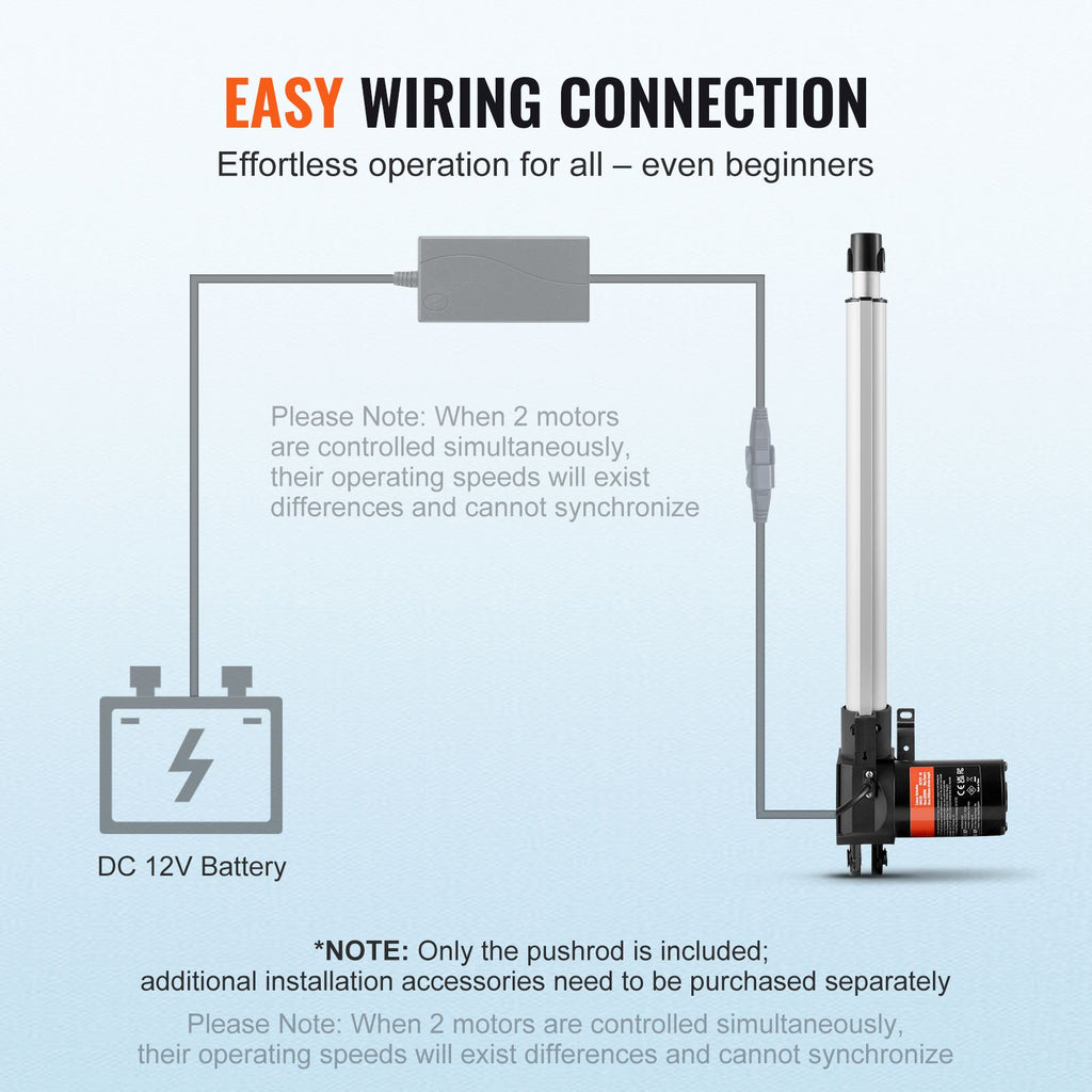 Linear Actuator 12V, 14 Inch Heavy Duty 1320lbs/6000N Linear Actuator, 0.19"/s Linear Motion Actuator with Mounting Bracket & IP44 Protection for Electric Door Industrial Machinery Vessels Cargo