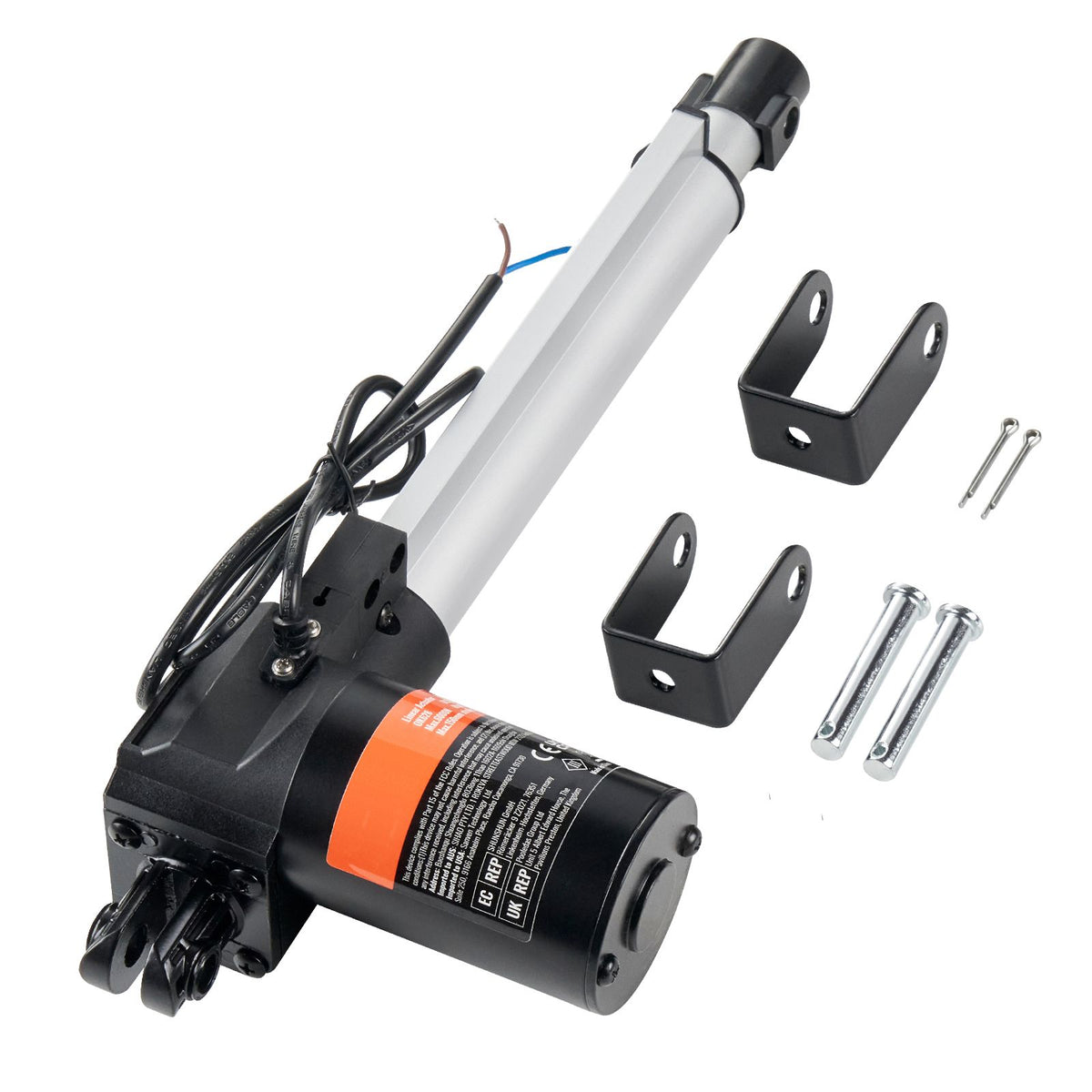 Linear Actuator 12V, 8 Inch Heavy Duty 1320lbs/6000N Linear Actuator, 0.19"/s Linear Motion Actuator with Mounting Bracket & IP44 Protection for Electric Door Industrial Machinery Vessels Cargo