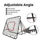 1m Football Rebounder Net Soccer Training Kickback Target Bounce Wall Detachable Metal Frame and PE Net For Passing Shooting Practice Sports Skills Trainer