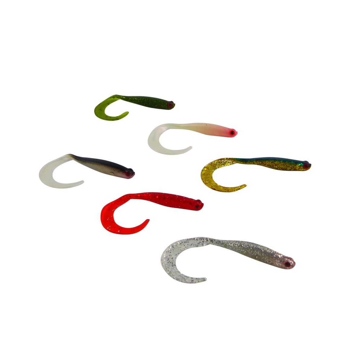 Swimerz 100 mm VTail Soft Plastic Lure, Silver Glitter, 5 pack-1