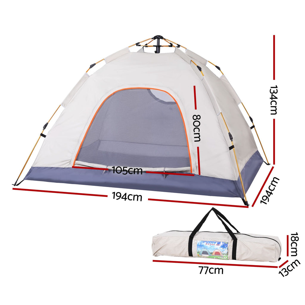 Weisshorn Camping Tent Instant Tent Pop up 2 Person Outdoor Hiking Tents Hiking Beige