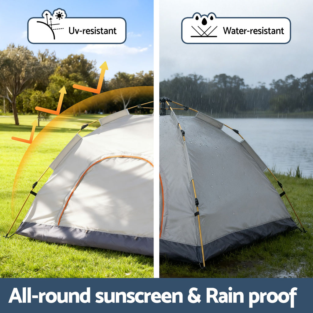 Weisshorn Camping Tent Instant Tent Pop up 2 Person Outdoor Hiking Tents Hiking Beige