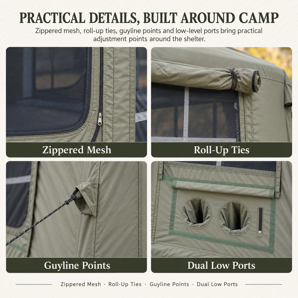 Weisshorn Inflatable Cabin Camping Tent Olive Green Mesh Entry 520x360cm