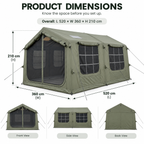 Weisshorn Inflatable Cabin Camping Tent Olive Green Mesh Entry 520x360cm