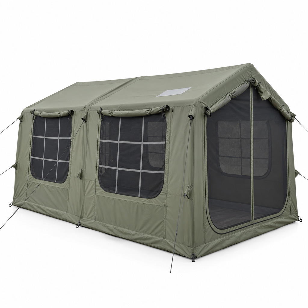 Weisshorn Inflatable Cabin Camping Tent Olive Green Mesh Entry 520x360cm
