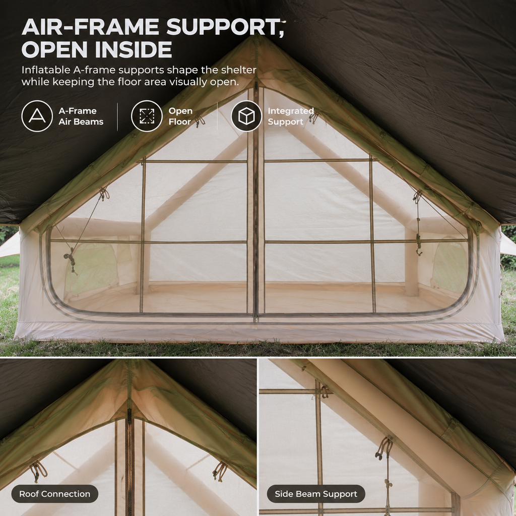Weisshorn Inflatable A-Frame Tent with Extended Side Awning, Basecamp