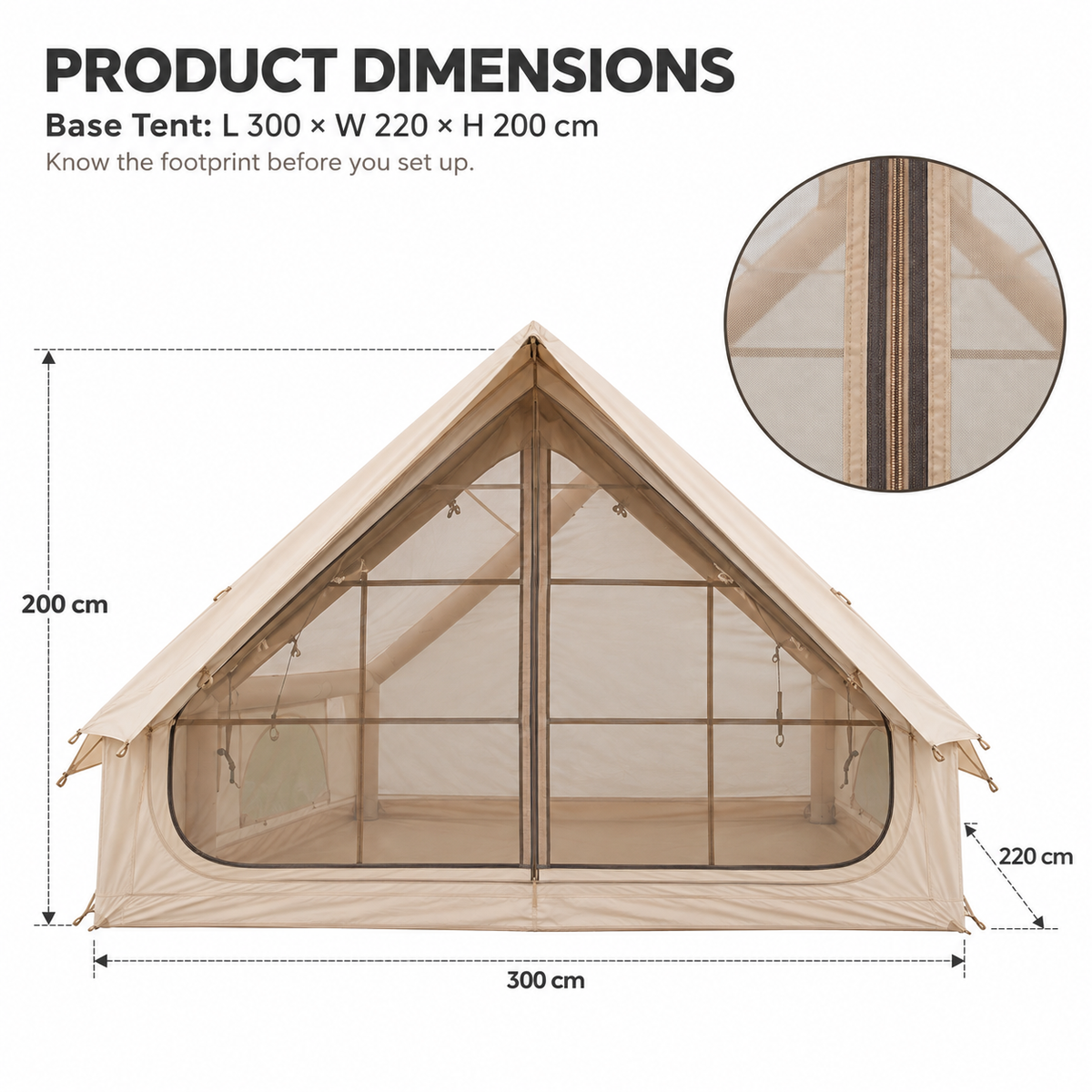 Weisshorn Inflatable A-Frame Tent with Extended Side Awning, Basecamp