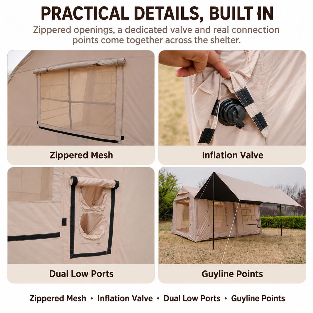 Weisshorn Inflatable Cabin Tent 300x400cm Side Awning Roof Skylight