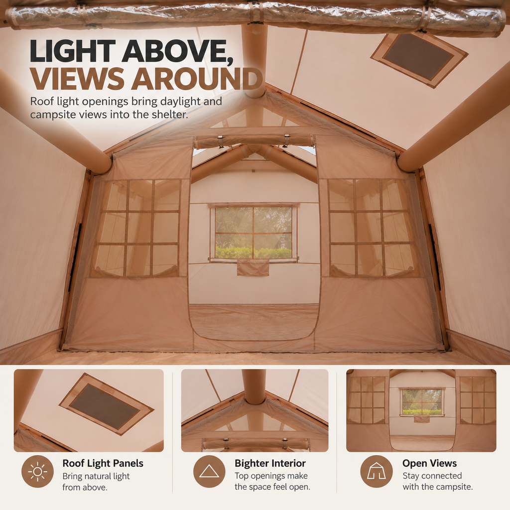 Weisshorn Inflatable Cabin Tent 300x400cm Side Awning Roof Skylight