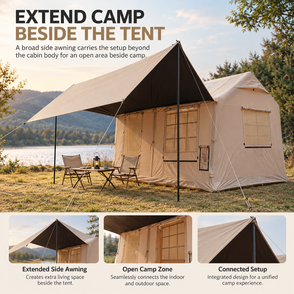 Weisshorn Inflatable Cabin Tent 300x400cm Side Awning Roof Skylight