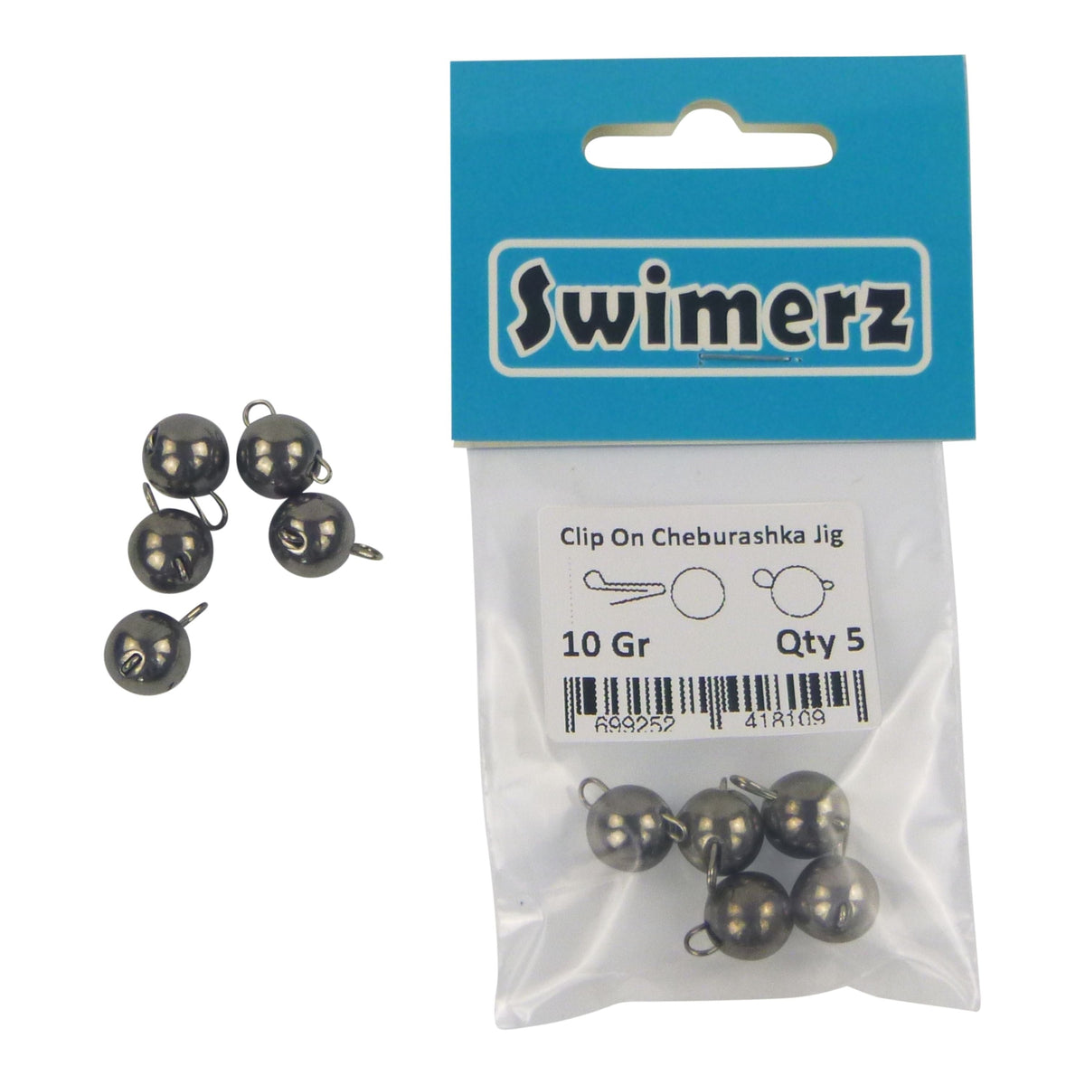 Swimerz 10 Gram Cheburashka Clip-On Jig Head, Tungsten, 5 Pack-2