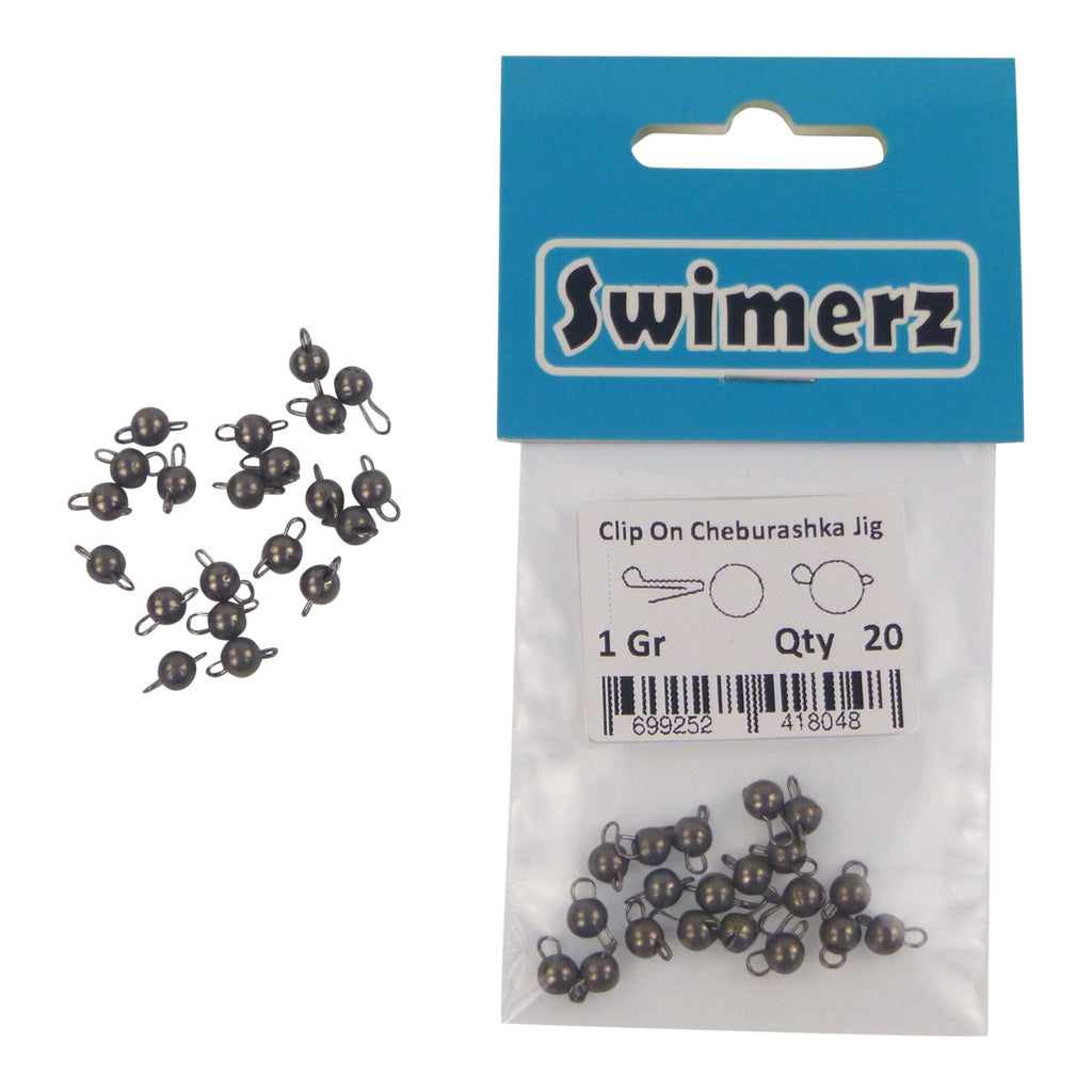 Swimerz 1 Gram Cheburashka Clip-On Jig Head, Tungsten, 20 Pack-2
