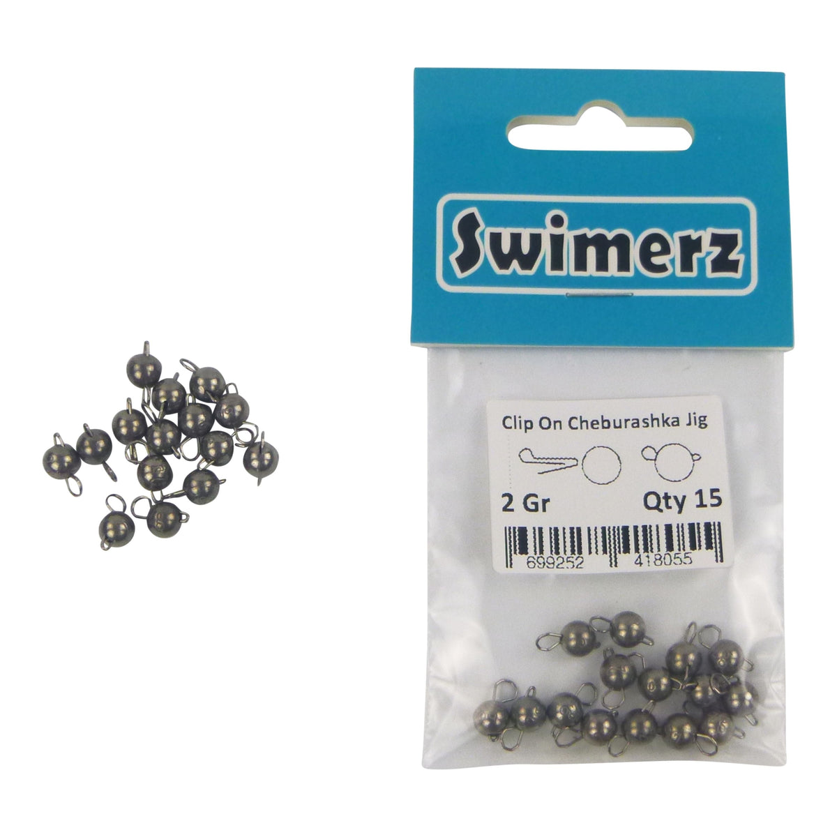 Swimerz 2 Gram Cheburashka Clip-On Jig Head, Tungsten, 15 Pack-2