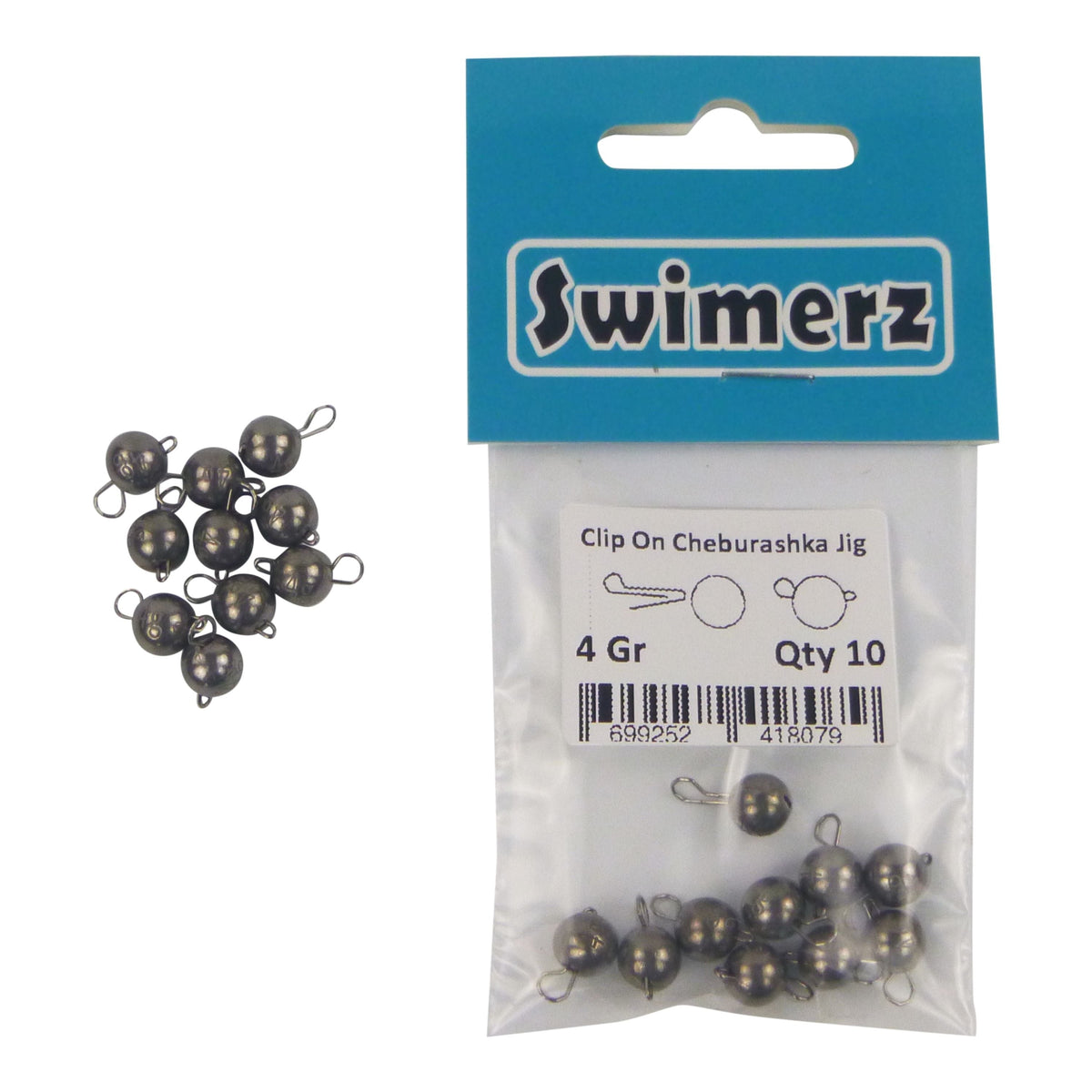 Swimerz 4 Gram Cheburashka Clip-On Jig Head, Tungsten, 10 Pack-2