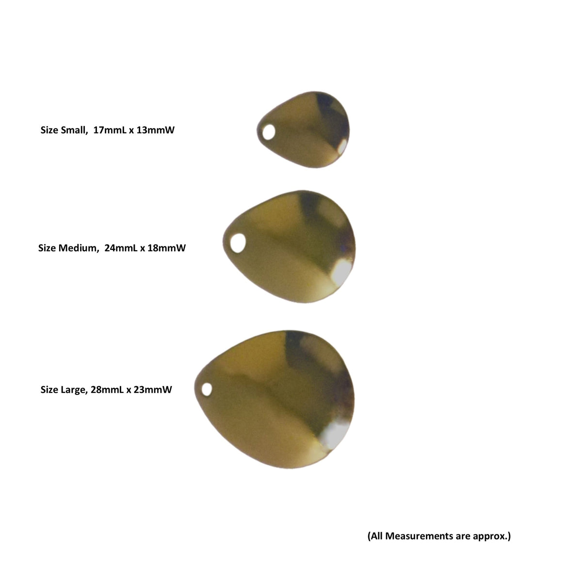 Artizan Smooth Colorado Blade, Brass, 17mmL x 13mmW, Qty 5-1
