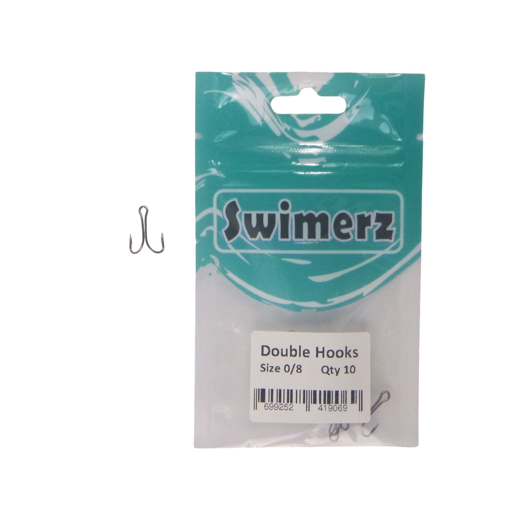 Swimerz Size 8 Extra Strong Double Hook, 10 Pack-1