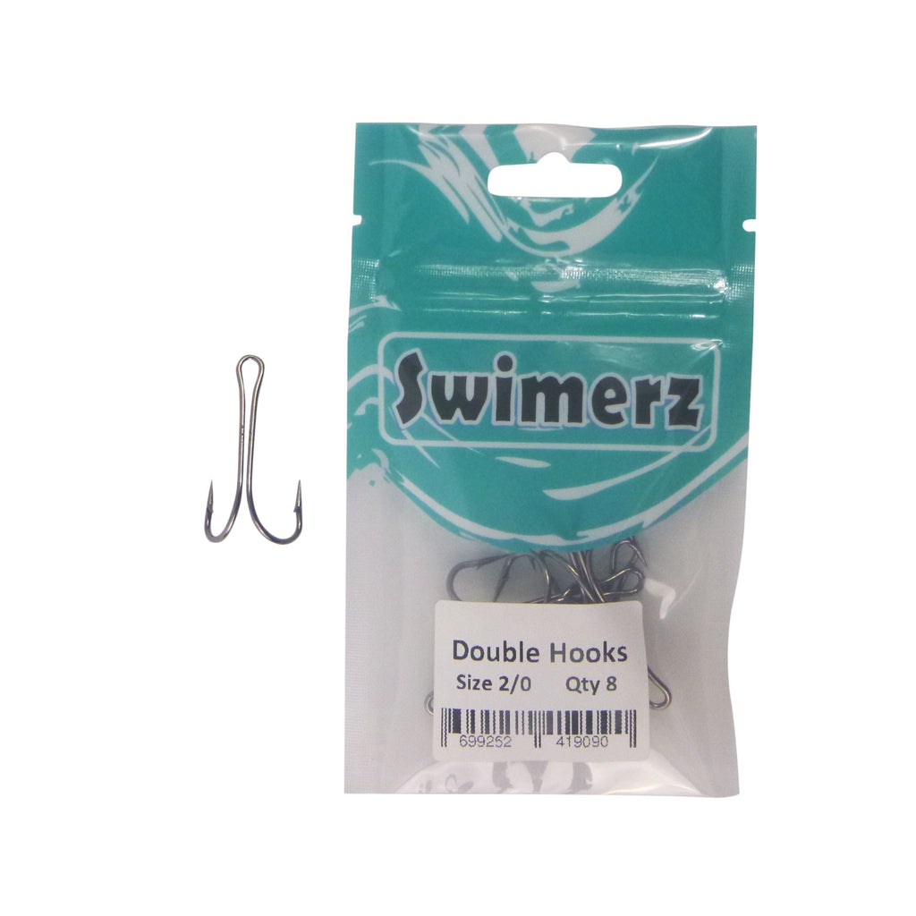 Swimerz Size 2/0 Extra Strong Double Hook 8 Pack-1