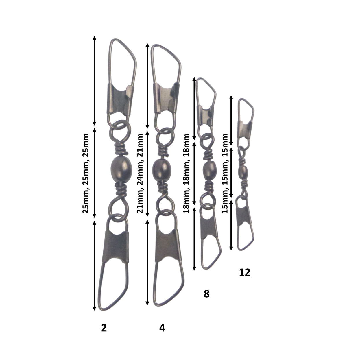 Swimerz Double Snap Barrel Swivels, Size 2, 10 pack-1