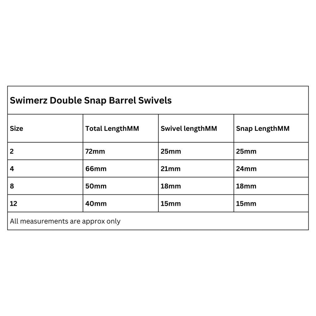 Swimerz Double Snap Barrel Swivels, Size 4, 12 pack-2